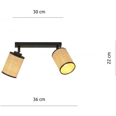 Emibig Yoga lampa podsufitowa 2x60W czarny/beżowy 1151/2