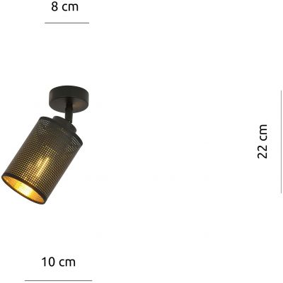 Emibig Bronx lampa podsufitowa 1x60W czarny/złoty 1152/1