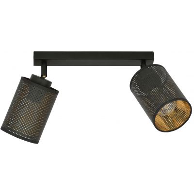 Emibig Bronx lampa podsufitowa 2x60W czarny/złoty 1152/2