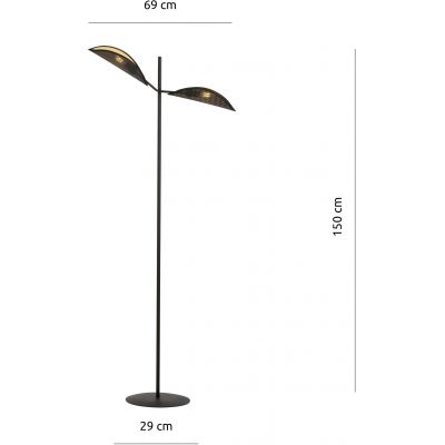 Emibig Vene lampa stojąca 2x40W czarny/złoty 1158/LP2