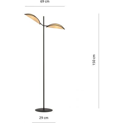 Emibig Vene lampa stojąca 2x40W czarny/beżowy 1160/LP2