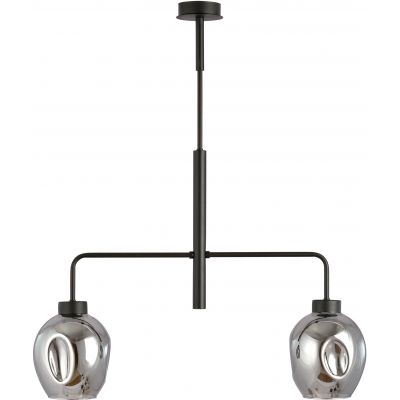 Emibig Lukka lampa podsufitowa 2x60 czarny/szkło grafitowe 1163/2