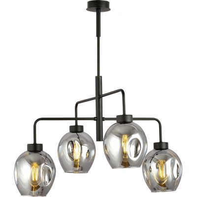 Emibig Lukka lampa podsufitowa 4x60 czarny/szkło grafitowe 1163/4