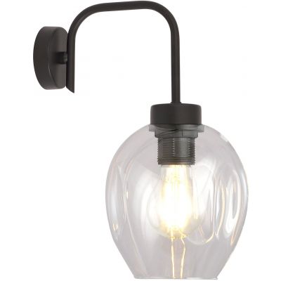 Emibig Lukka lampa kinkiet 1x60 czarny/szkło przezroczyste 1164/K1