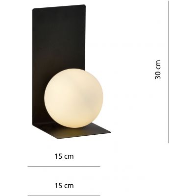 Emibig Form kinkiet 1x60W czarny/szkło białe 1166/5