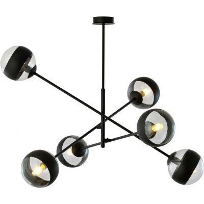 Emibig Linear lampa podsufitowa 6x40W czarny/szkło przezroczyste 1168/6