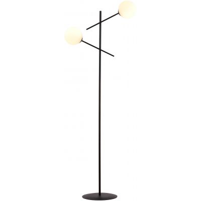 Emibig Linear lampa stojąca 2x40W czarny/szkło białe 1169/LP2