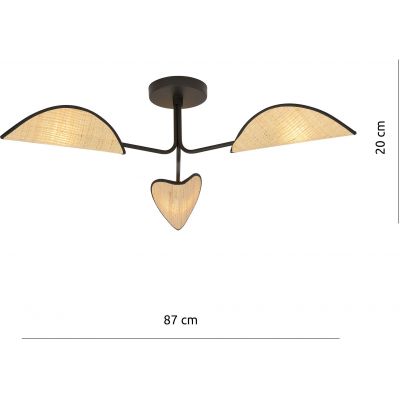 Emibig Gomez lampa podsufitowa 3x40 czarny/beżowy 1172/3