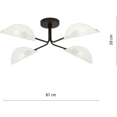 Emibig Gomez lampa podsufitowa 4x40 biały/złoty/czarny 1173/4