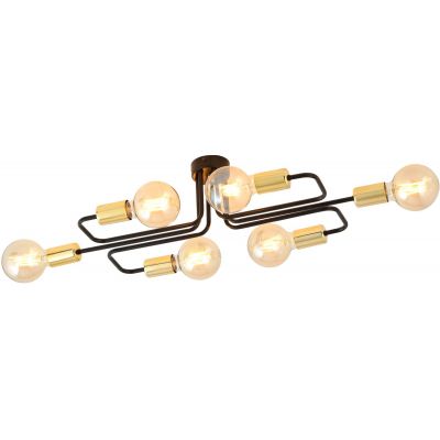 Emibig Veken 6A Gold lampa podsufitowa 6x60W czarna/złota 1175/6A