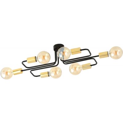 Emibig Veken 6A Gold lampa podsufitowa 6x60W czarna/złota 1175/6A