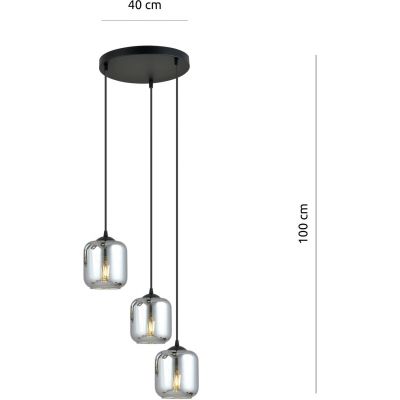 Emibig Storm 3 Premium lampa wisząca 3x40W czarna/przydymiona 1176/3PREM