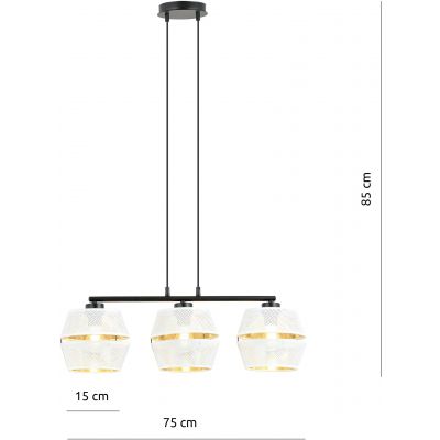 Emibig Malia lampa wisząca 3x60W biały/złoty/czarny 1184/3