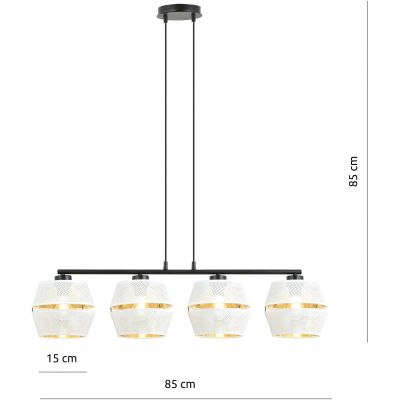 Emibig Malia lampa wisząca 4x60W biały/złoty/czarny 1184/4