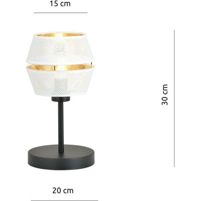 Emibig Malia lampa stołowa 1x60W biały/złoty/czarny 1184/LN