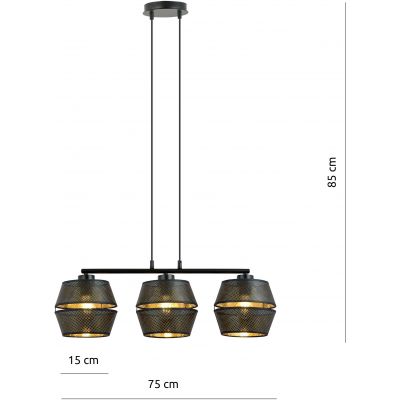 Emibig Malia lampa wisząca 3x60W złoty/czarny 1185/3