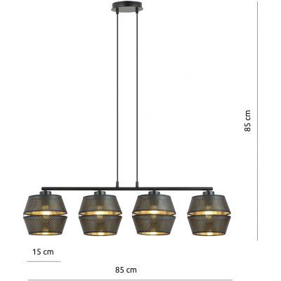 Emibig Malia lampa wisząca 4x60W złoty/czarny 1185/4