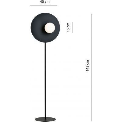 Emibig Oslo lampa stojąca 1x40W czarny/biały 1187/LP