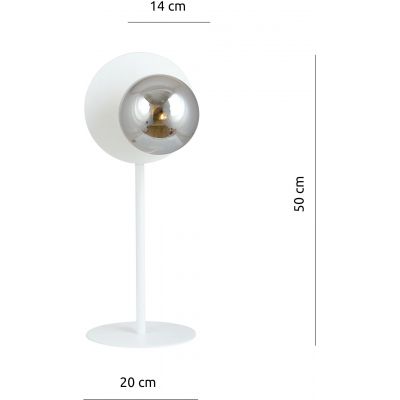 Emibig Oslo lampa stołowa 1x40W biały/szkło grafitowe 1188/LN