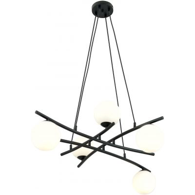 Emibig Essa lampa wisząca 5x40W czarny/szkło białe 1201/5