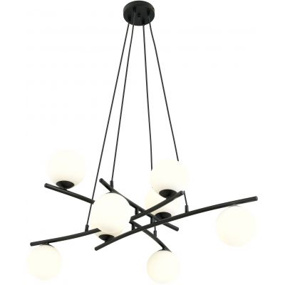 Emibig Essa lampa wisząca 8x40W czarny/szkło białe 1201/8