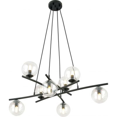 Emibig Essa lampa wisząca 8x40W czarny/szkło przezroczyste 1202/8