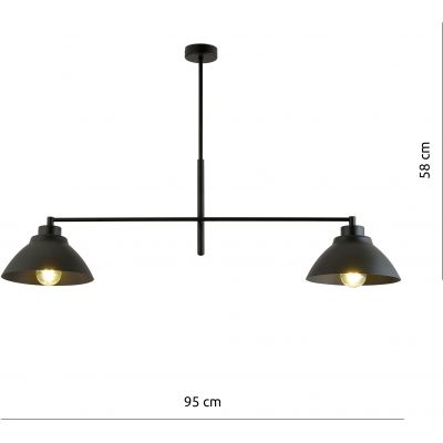 Emibig Maverick lampa podsufitowa 2x60W czarna 1211/2