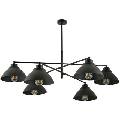 Emibig Maverick lampa podsufitowa 6x60W czarna 1211/6