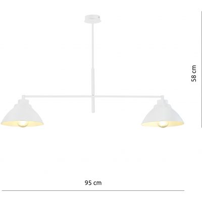 Emibig Maverick lampa podsufitowa 2x60W biała 1212/2