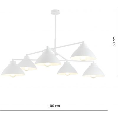 Emibig Maverick lampa podsufitowa 6x60W biała 1212/6