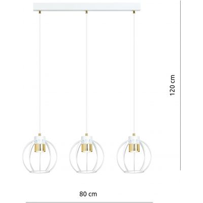 Emibig Ajax lampa wisząca 3x30W biały/złoty 1224/3