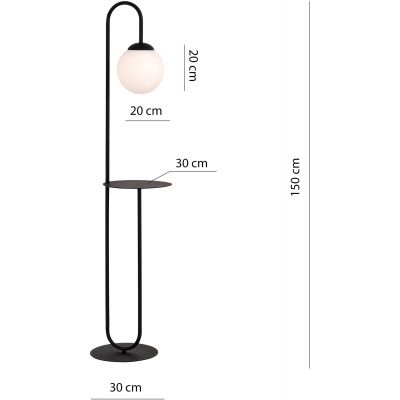 Emibig Bari lampa stojąca 1x10W czarny 1235/LP1