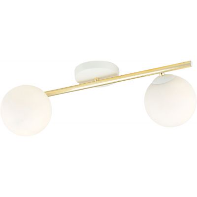 Emibig Splendi lampa podsufitowa 2x10W biały/złoty/opal 1249/2