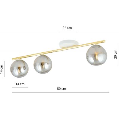 Emibig Monza lampa podsufitowa 3x10W biały/złoty/grafit 1251/3