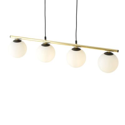 Emibig Allora lampa wisząca 4x10 W czarny/szkło mleczne 1254/4