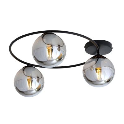 Emibig Sopra lampa podsufitowa 3x10 W czarny/szkło grafitowe 1256/3