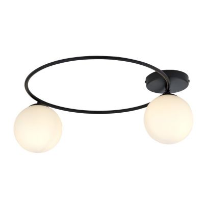 Emibig Sopra lampa podsufitowa 2x10 W czarny/szkło mleczne 1257/2