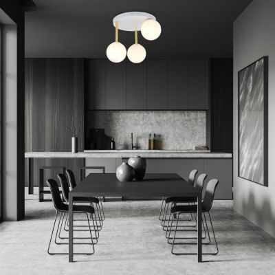 Emibig Dolce lampa podsufitowa 3x10 W biały/szkło mleczne 1261/3