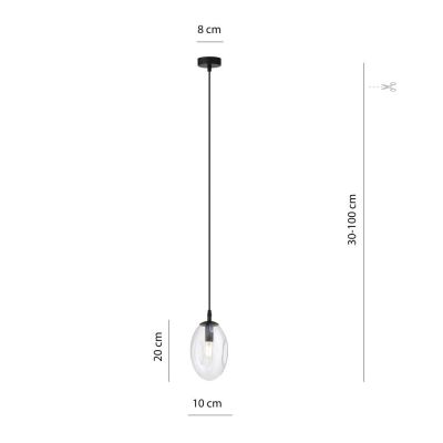 Emibig Astral lampa wisząca 1x10 W czarny/szkło przejrzyste 1265/1