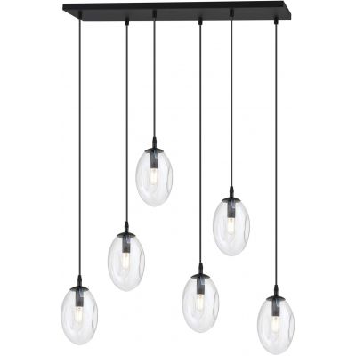 Emibig Astral lampa wisząca 6x10 W czarny/szkło przejrzyste 1265/6