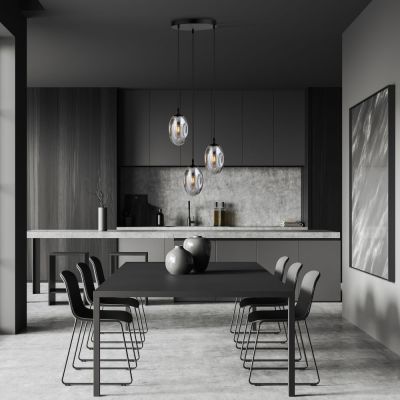 Emibig Astral lampa wisząca 3x10 W czarny/szkło grafitowe 1266/3PREM