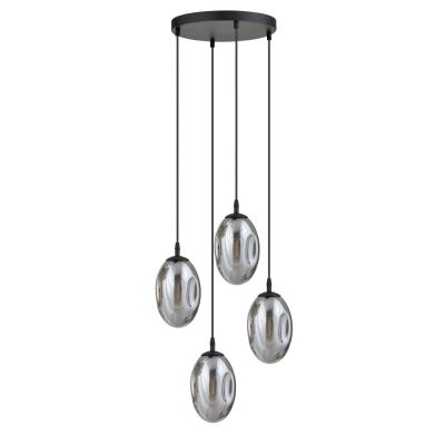 Emibig Astral lampa wisząca 4x10 W czarny/szkło grafitowe 1266/4PREM