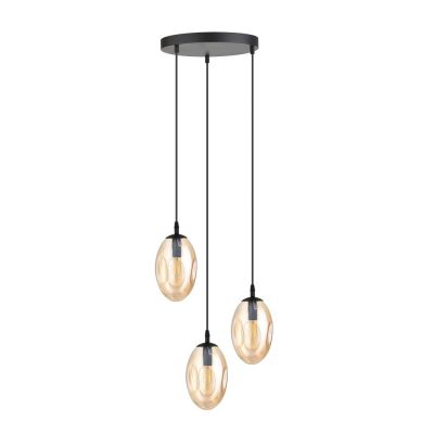 Emibig Astral lampa wisząca 3x10 W czarny/szkło miodowe 1267/3PREM