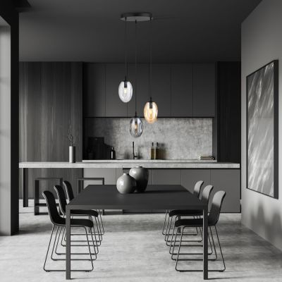 Emibig Astral lampa wisząca 3x10 W czarny/przezroczysty/grafitowy/miodowy 1268/3PREM