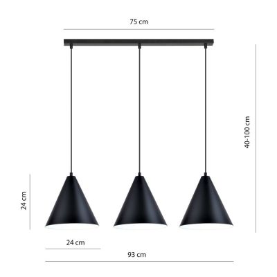 Emibig Rebel lampa wisząca 3x15 W czarny/biały 1270/3