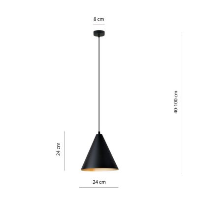 Emibig Rebel lampa wisząca 1x15 W czarny/złoty 1271/1