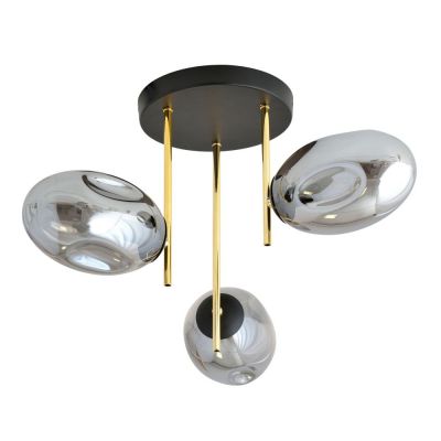 Emibig Argo lampa podsufitowa 3x10 W czarny/szkło grafitowe 1274/3