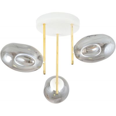 Emibig Argo lampa podsufitowa 3x10 W biały/szkło grafitowe 1277/3