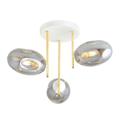 Emibig Argo lampa podsufitowa 3x10 W biały/szkło grafitowe 1277/3