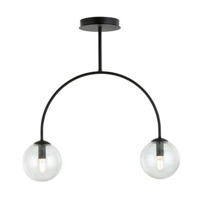 Emibig Archi lampa podsufitowa 2x10 W czarny/szkło przezroczyste 1286/2